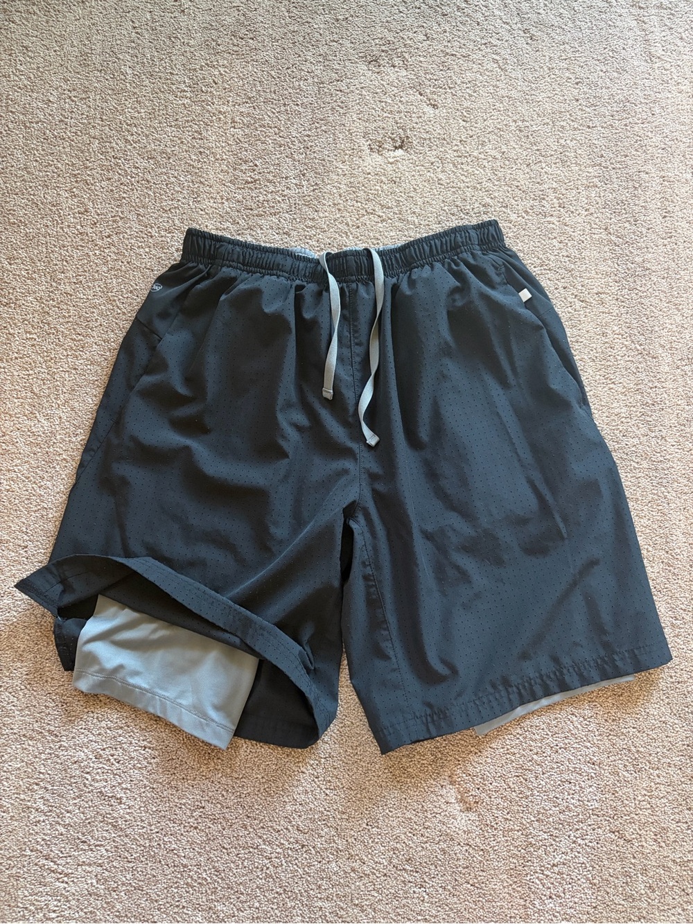 Men's Black Athletic Lined Performance Shorts
